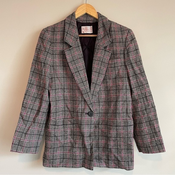 Vintage Pendleton Virgin Wool Plaid Academia Blazer Jacket - Picture 3 of 12